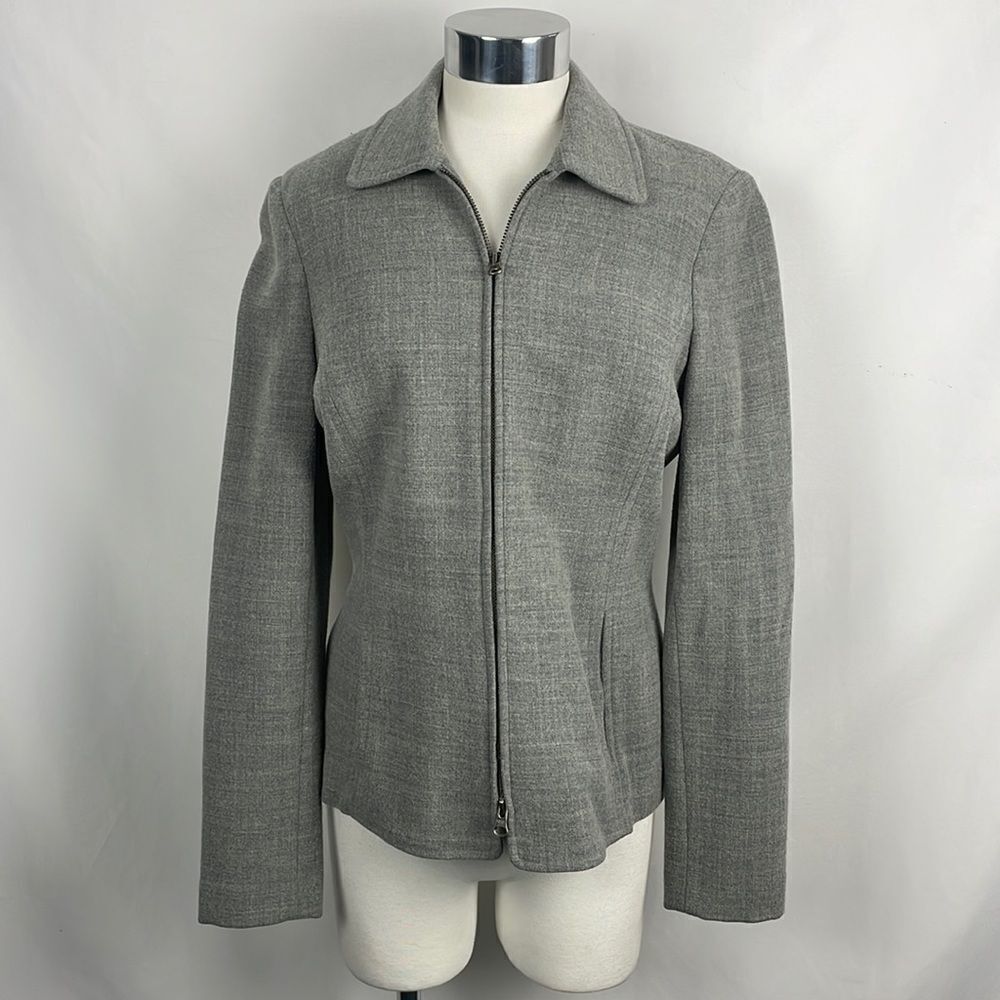 Gray Zip Wool Jacket